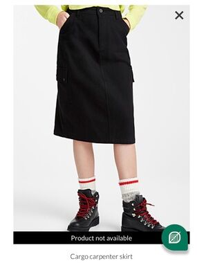 twik Black Denim Skirt with Distressed Detailing